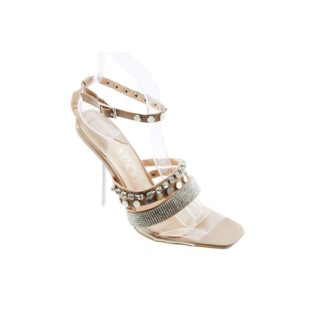 Mackin J Women's Open‎ Toe Rhinestone Embossed Sandals Size 7 Multi